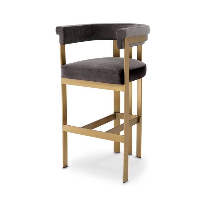 Clubhouse Bar Stool – Savona Grey Velvet