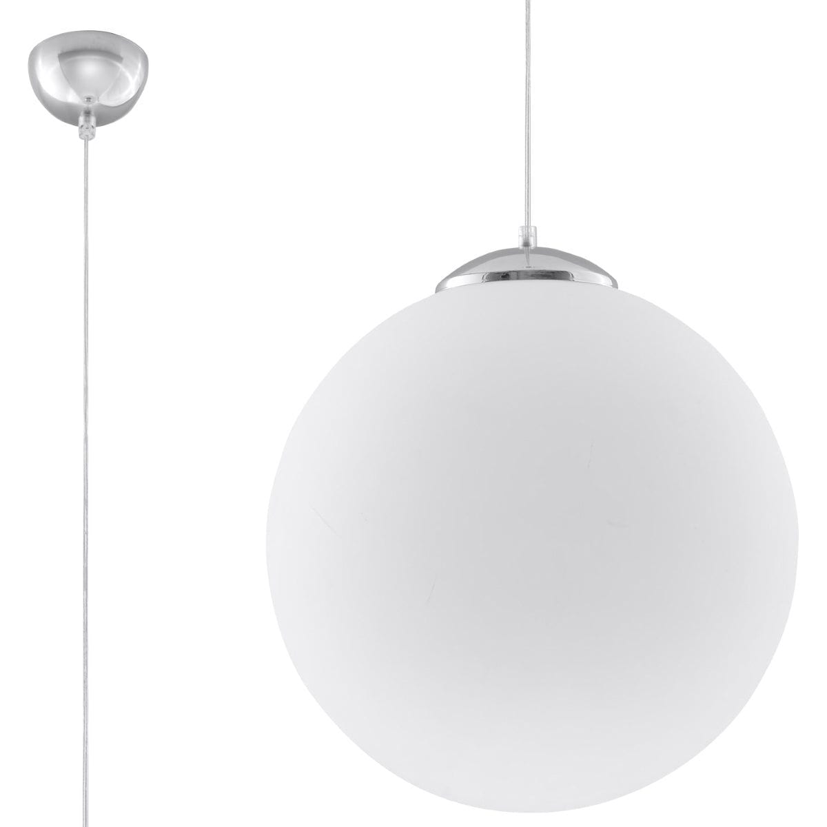 Modern Pendant Lamp UGO 120cm Height White & Chrome