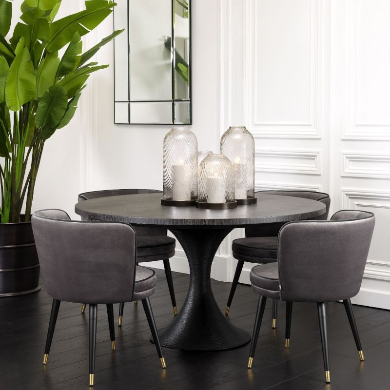 Melchior Round Dining Table – Charcoal