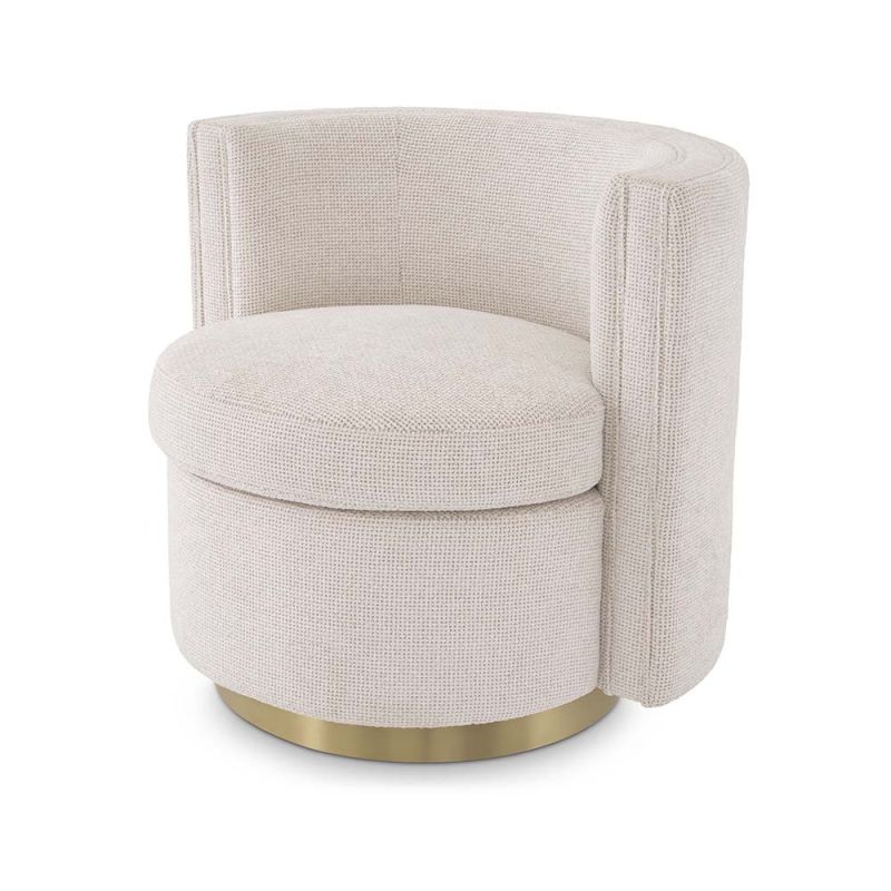 Amanda Swivel Chair – Lyssa Off-White