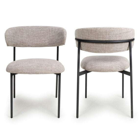 Muse Oatmeal Tweed Effect Dining Chairs – Sold In Pairs