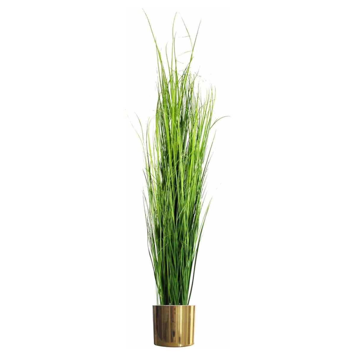 130cm Artificial Onion Grass Plant with Gold Metal Planter