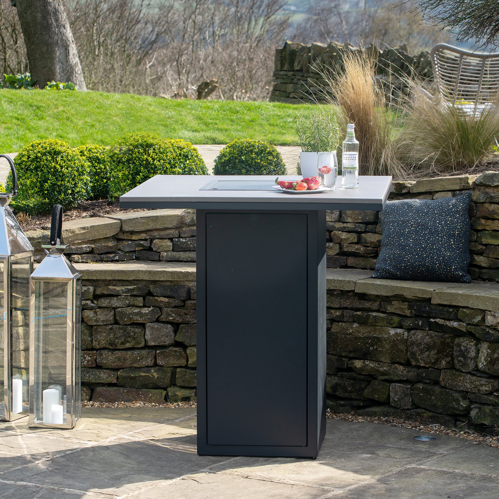 Cosiloft 100 Black and Grey Firepit Bar Table