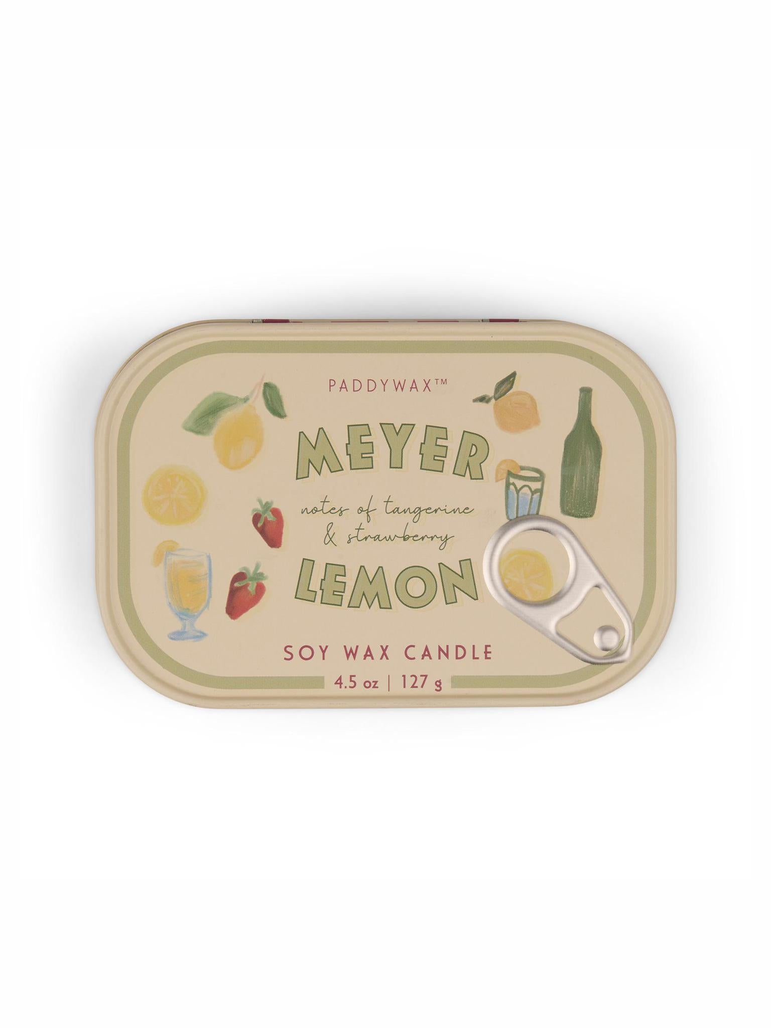 Bistro 4.5oz/127g Lemon Printed Tin Candle – Meyer Lemon