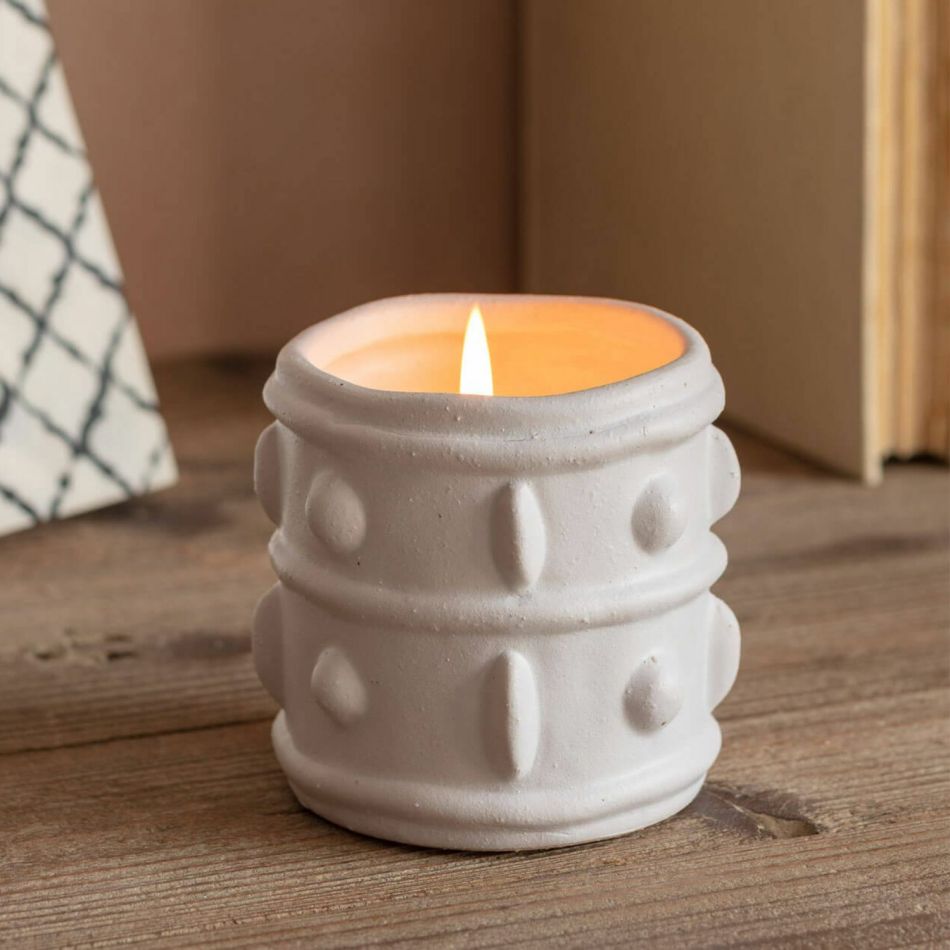 White Rustic Scented Candle