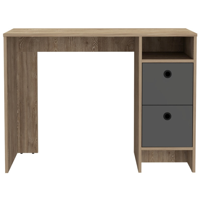 Vegas Grey Melamine Office Desk with 2 Drawers