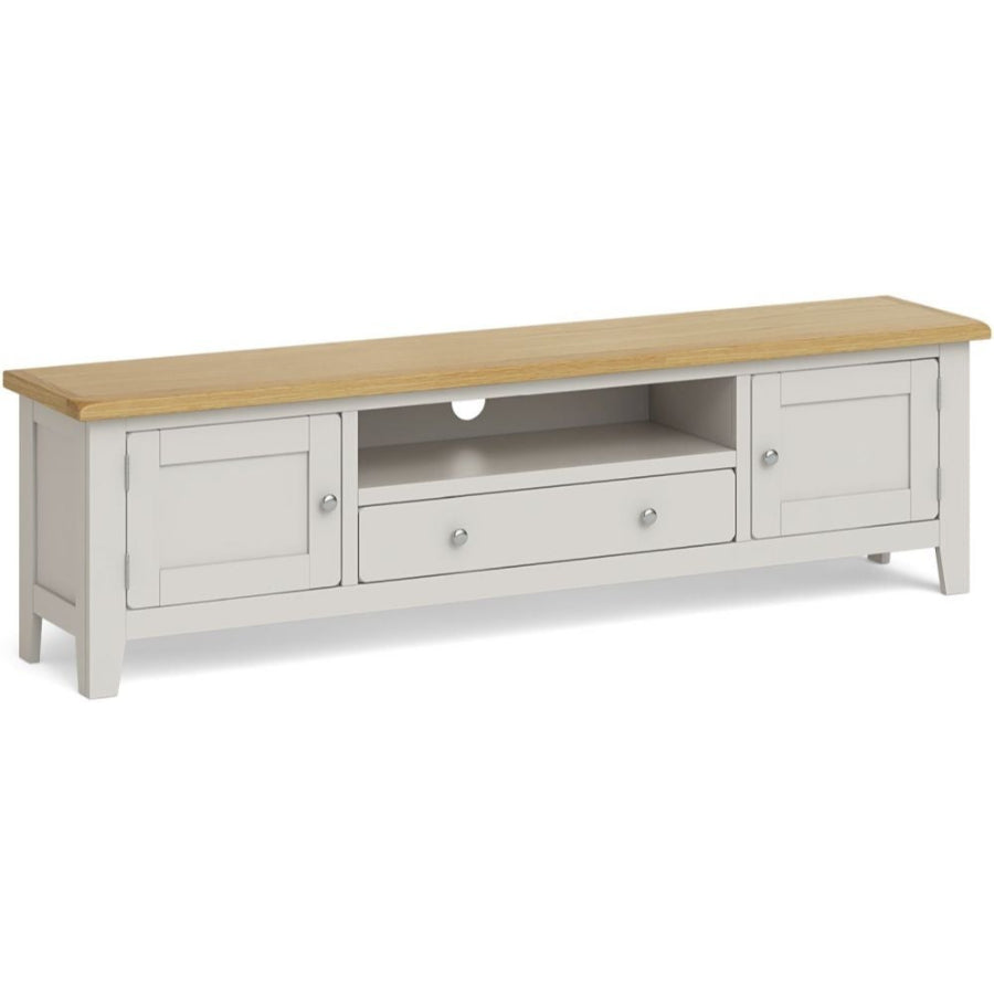 Country Grey and Oak Extra Large TV Unit, 180cm with Storage