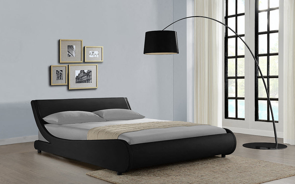 Galactic Leather King Bed Frame, Black