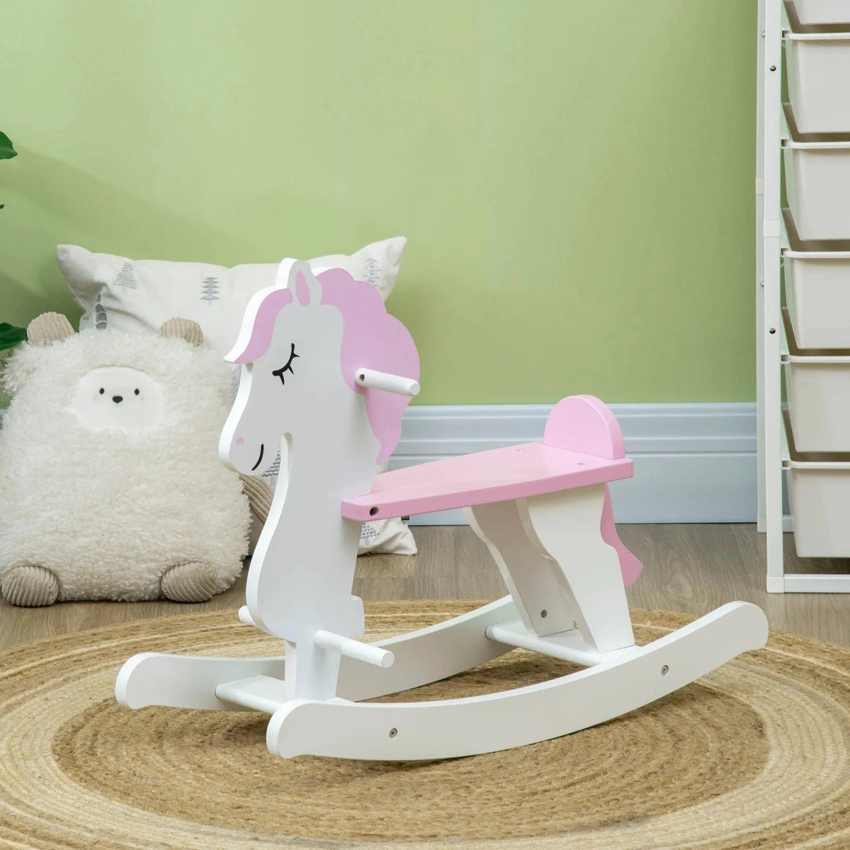 Kids Wooden Rocking Horse for Ages 1-3 Years – Pink