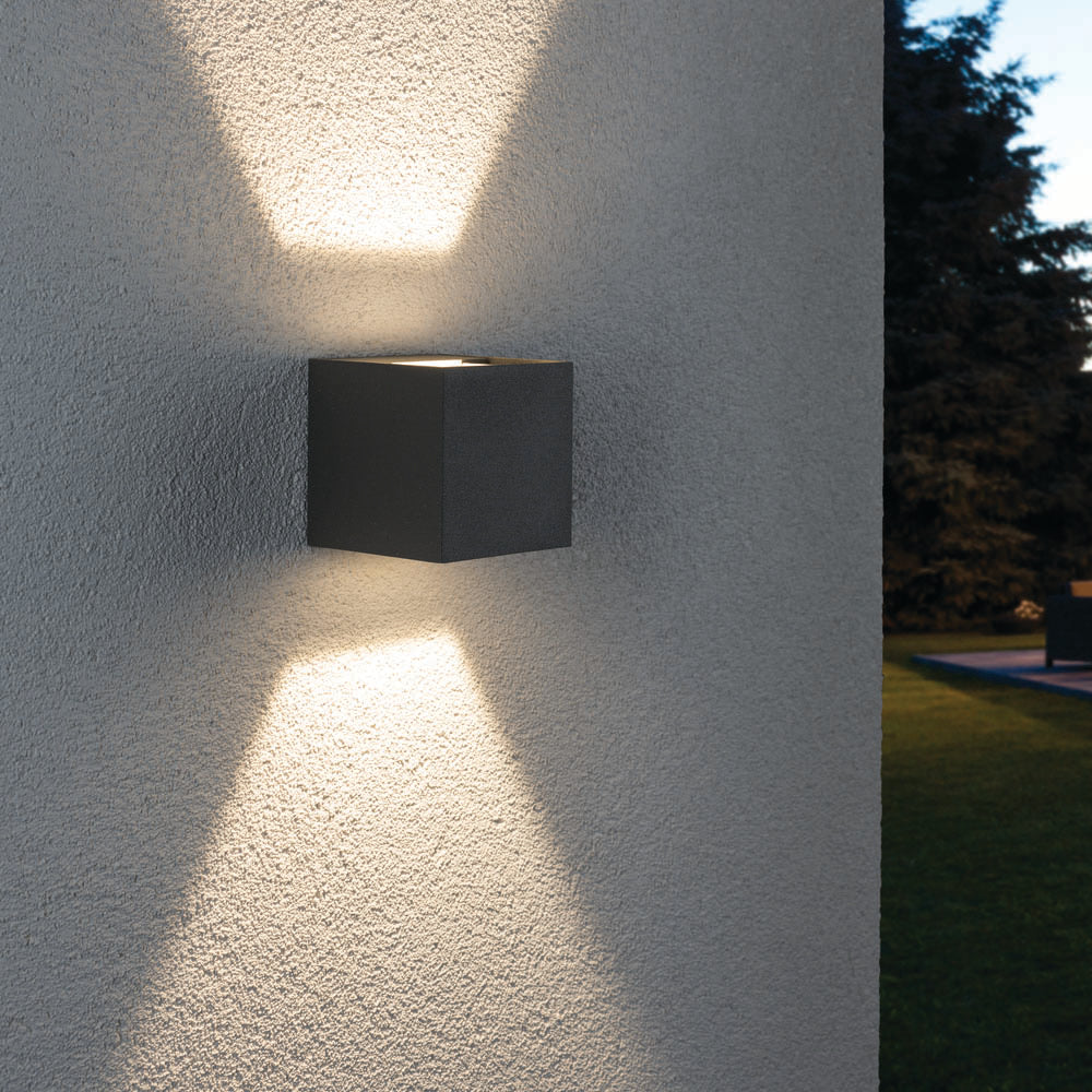 Paulmann – Outdoor Cybo 7.7W LED 8x8cm Wall Light in Grey