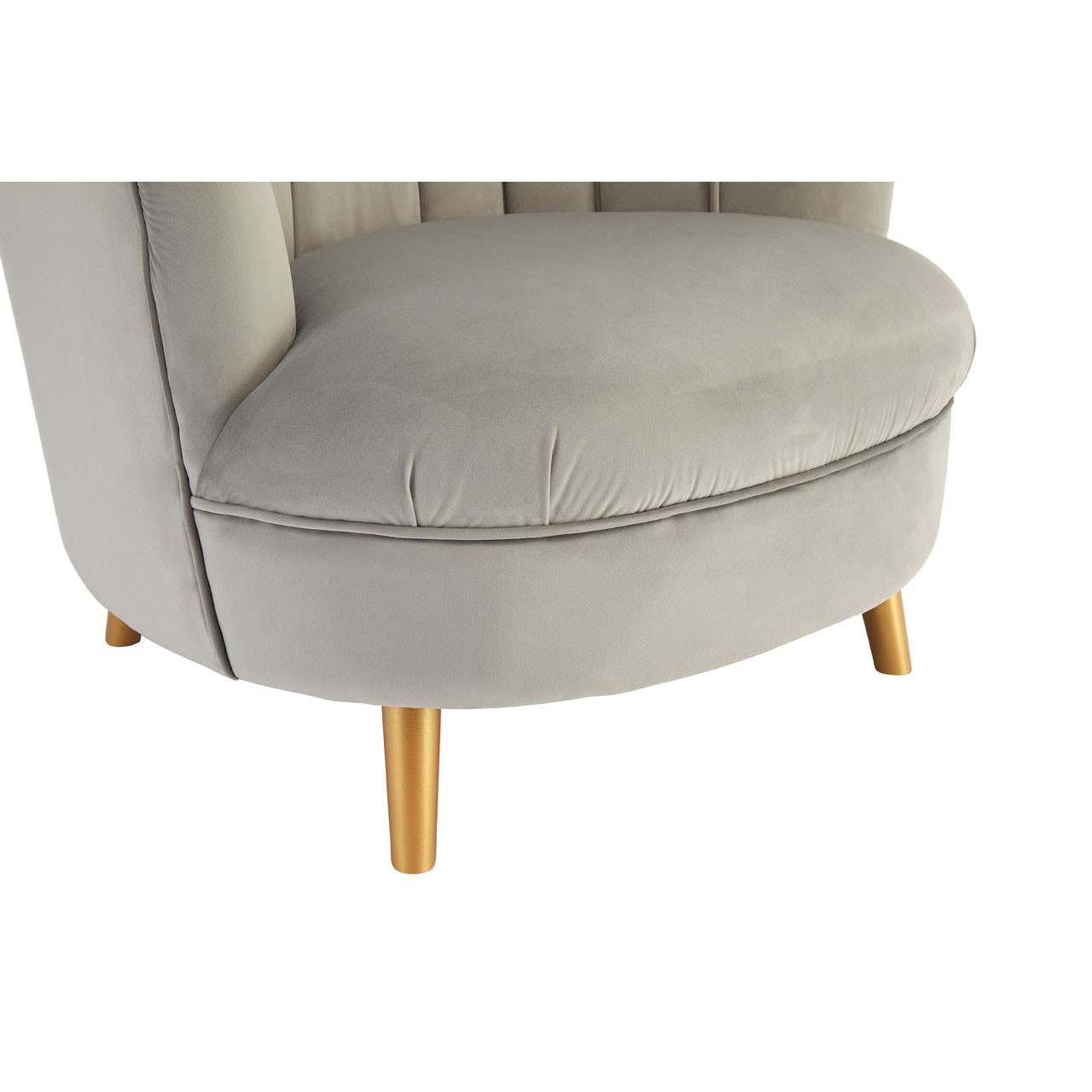 Chimes – Alexa Grey Velvet Chair With Gold Wood Legs