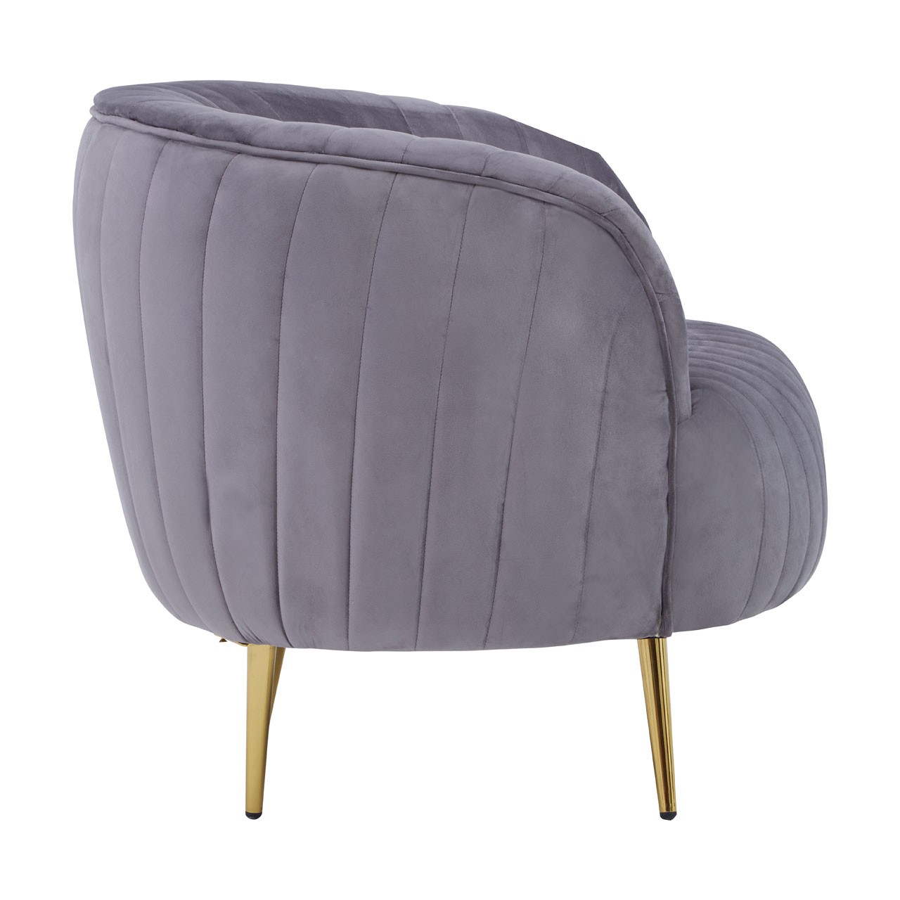 Chimes – Sienna Grey Velvet Chair With Gold Legs