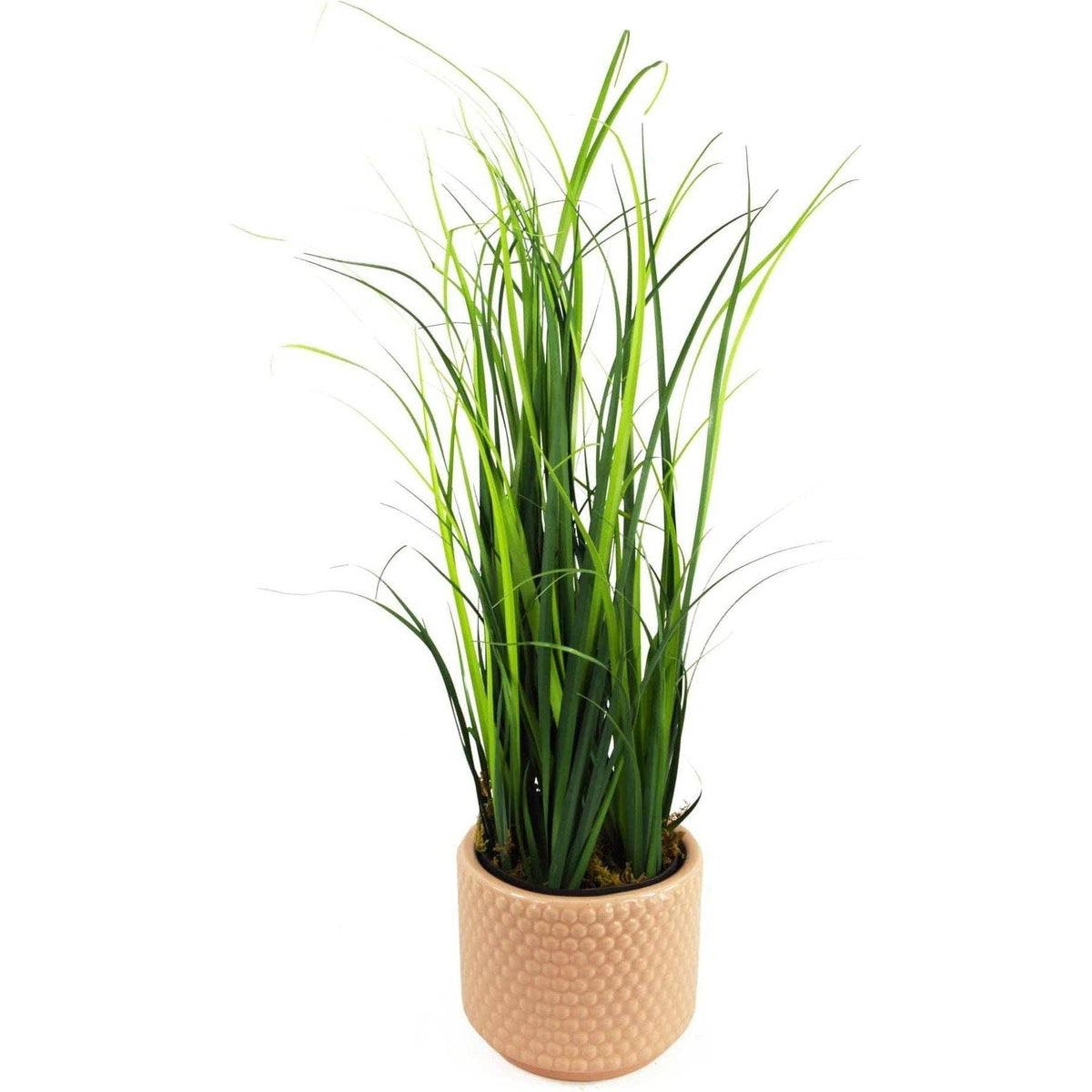 60cm Onion Grass Artificial Plant With Peach Dusty Pink Ceramic Planter