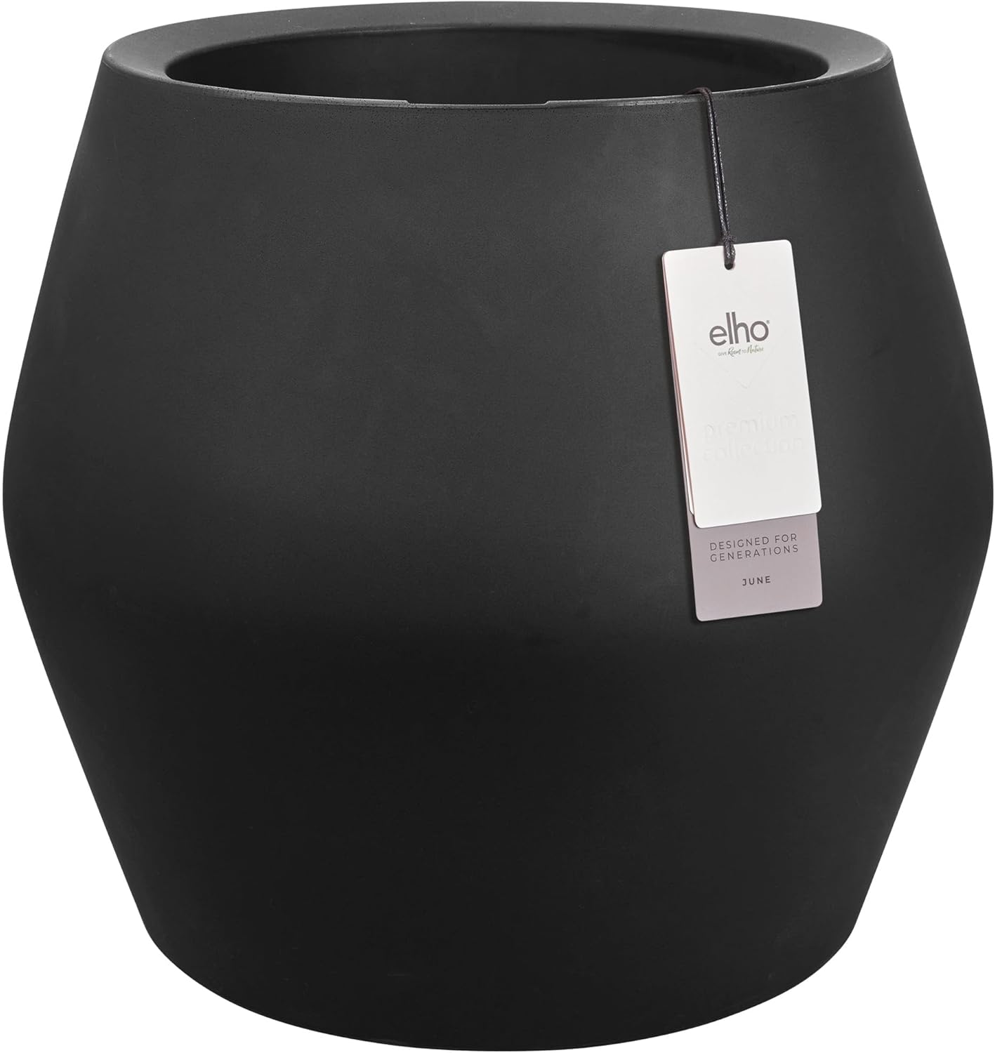 June Split 46cm Low Indoor / Outdoor Pot – Black