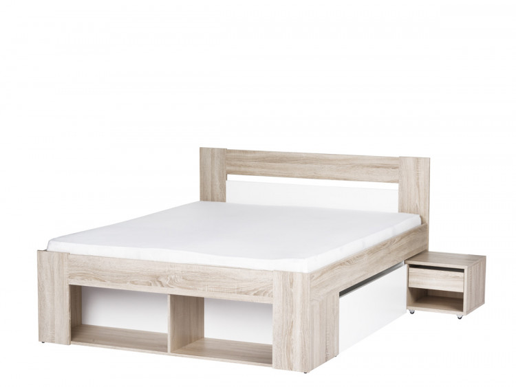 MILO 08 Double Bed 140 with Storage and Bedside Tables SZYNAKA