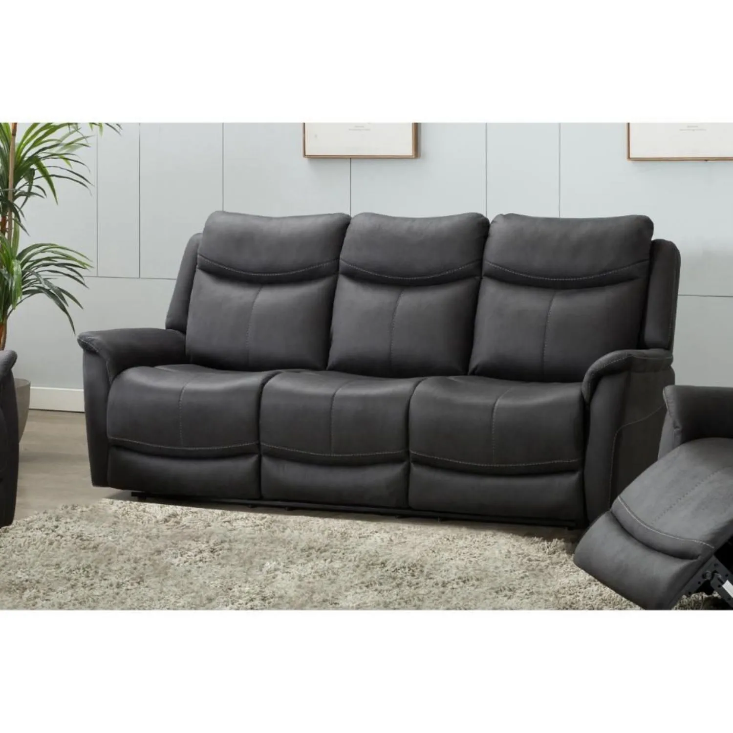 Slate Fabric Large 3 Seater Sofa