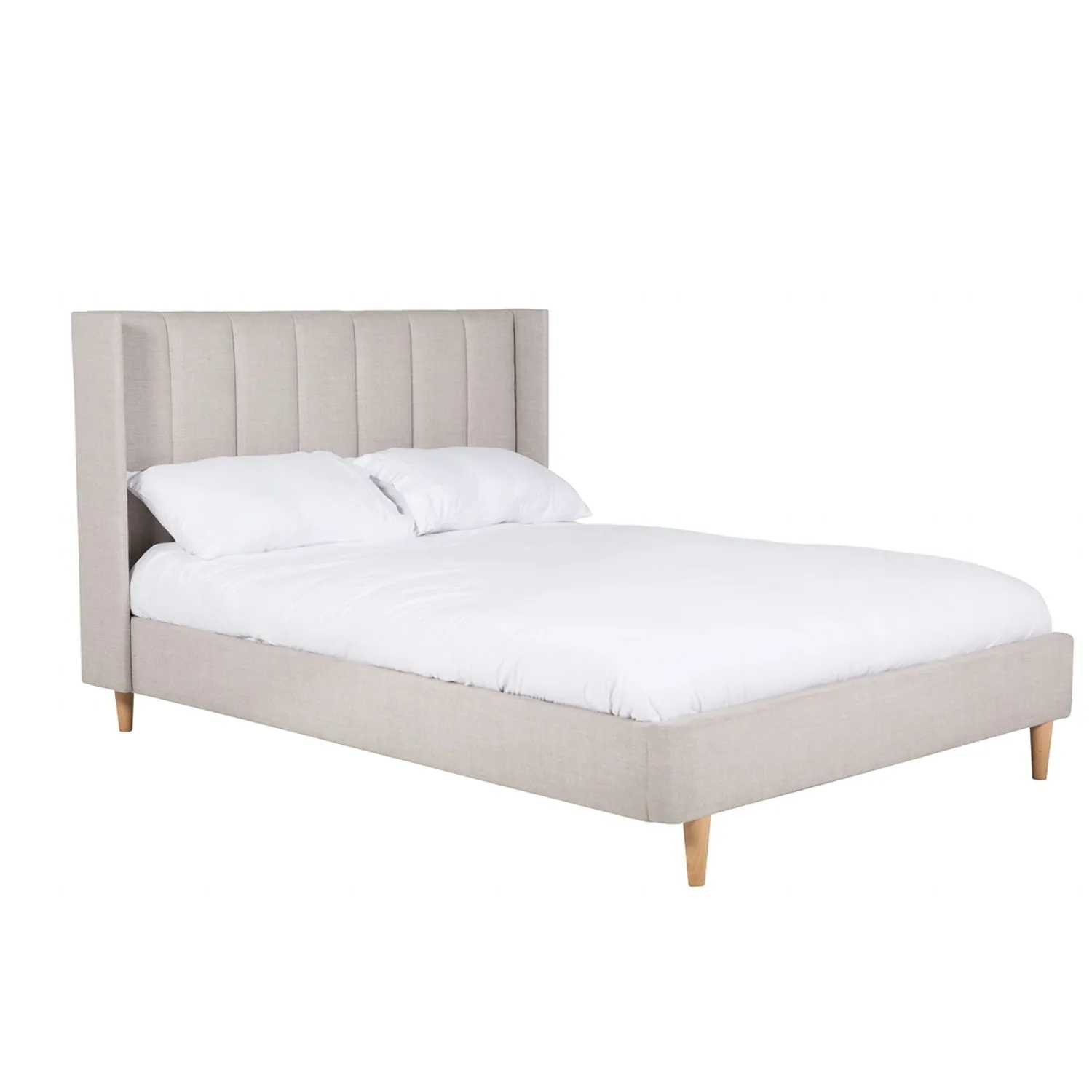 Cashmere Fabric Upholstered 5ft 150cm King Size Bed