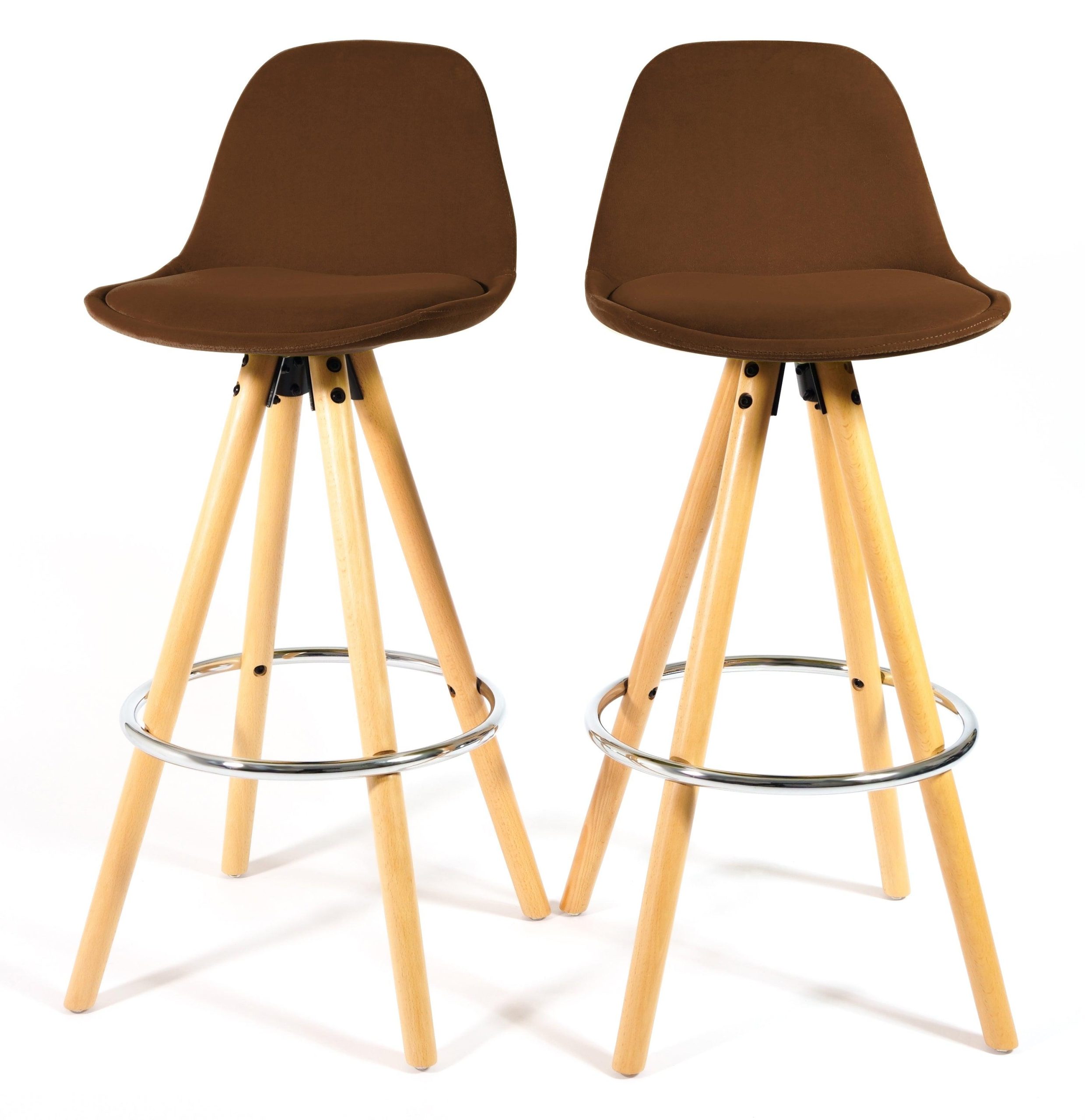 Barcelona Bar Stools Matte Velvet – Chocolate Brown