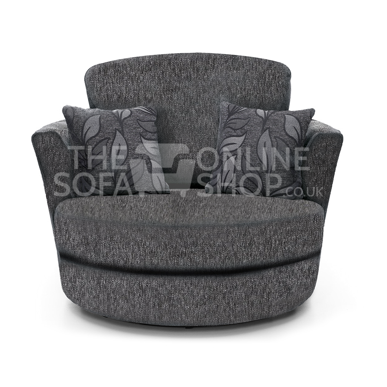 Byron Dundee Grey Chenille Swivel Chair