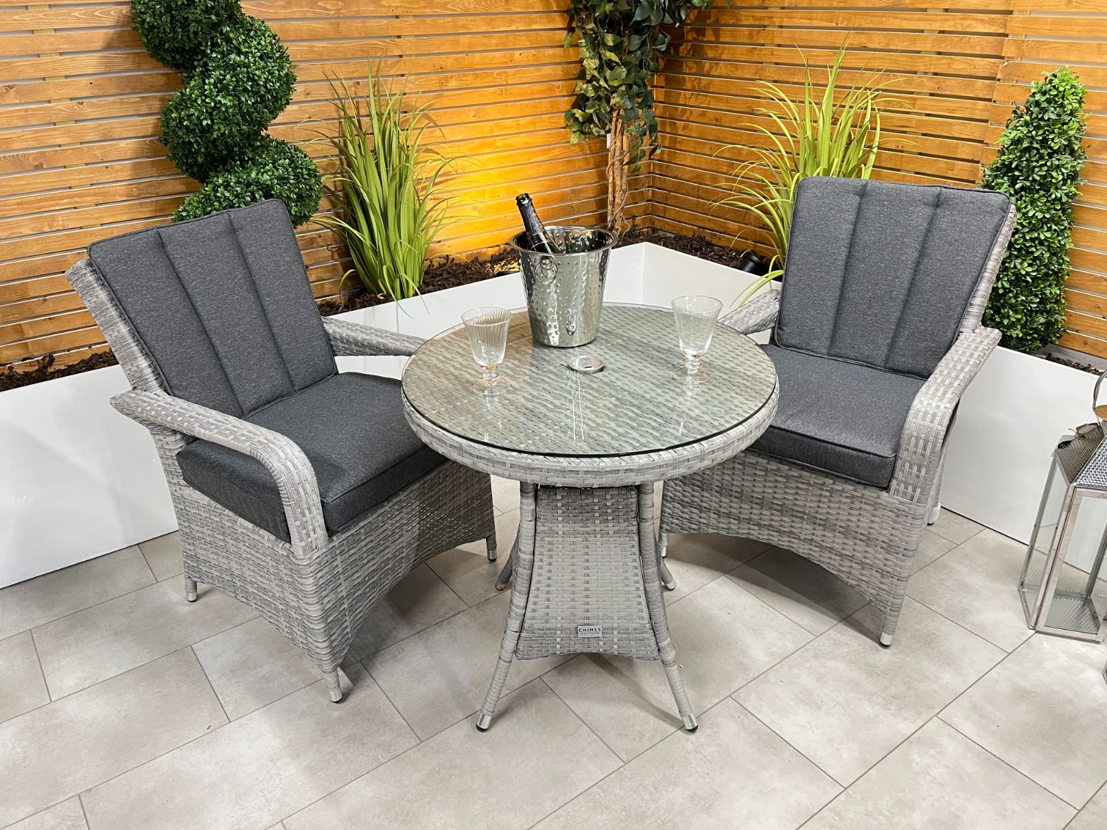 Chimes – Stone Grey Verona 2 Seat Bistro – 75cm Standard Table