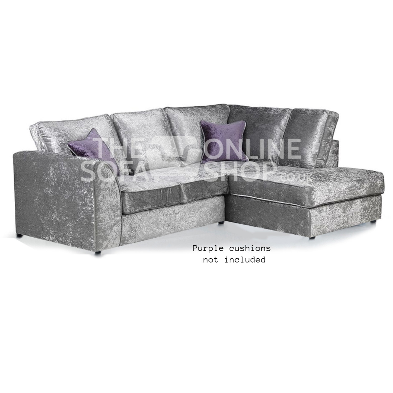 Crystal Crushed Velvet 4 Seater Corner Sofa- Fullback