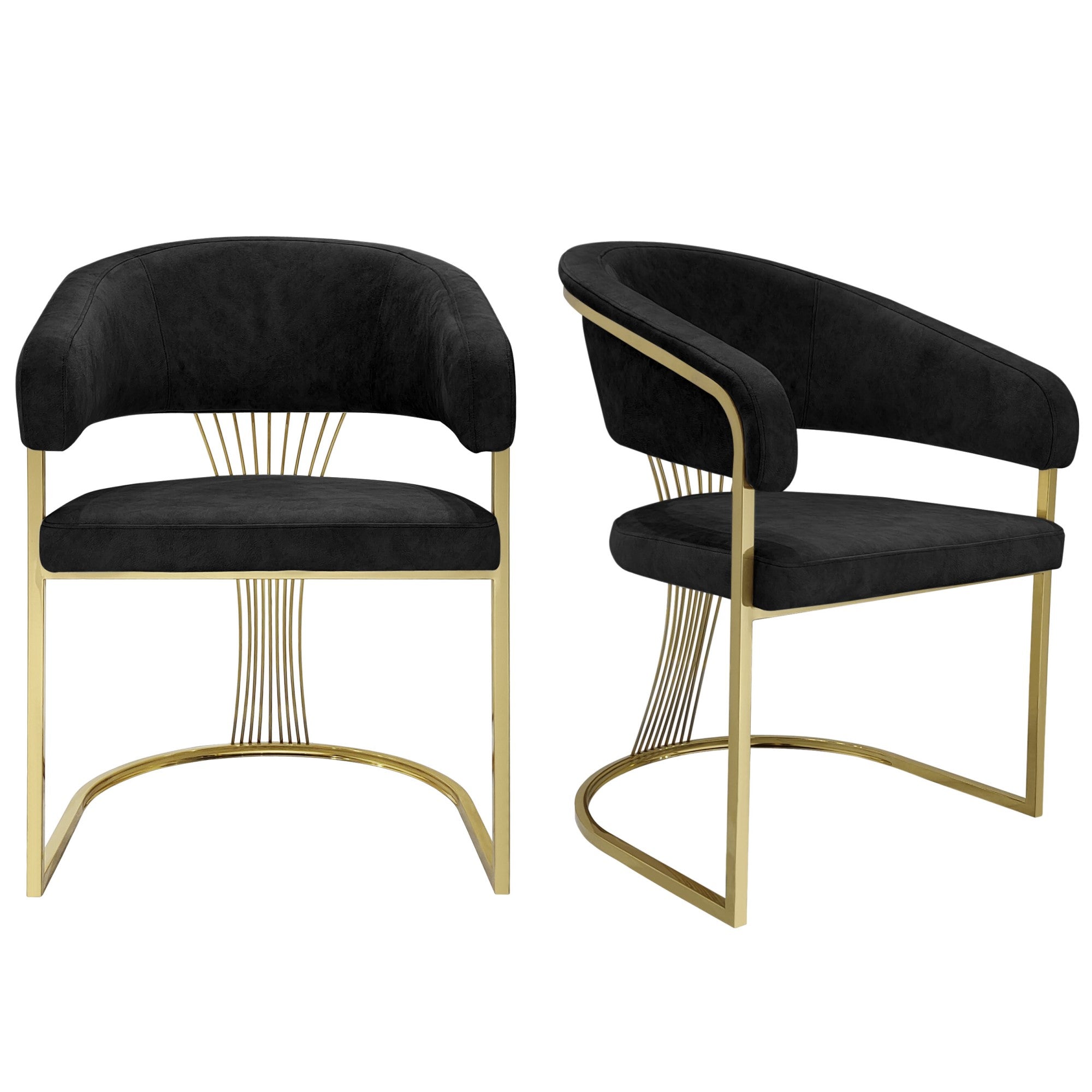 Portia Black & Gold Frame Dining Chairs – Sold In Pairs