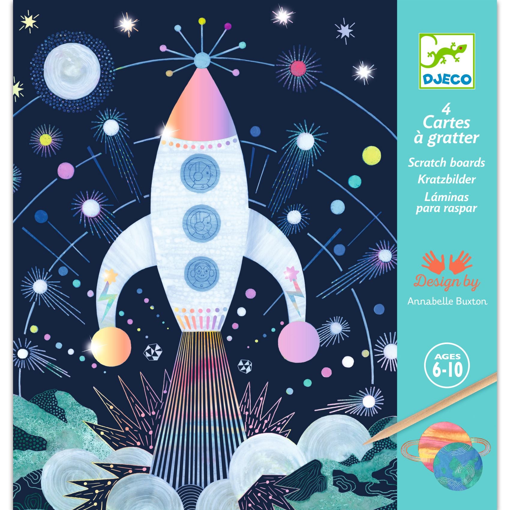 Iridescent Scratch Boards With Stylus – Cosmic Mission