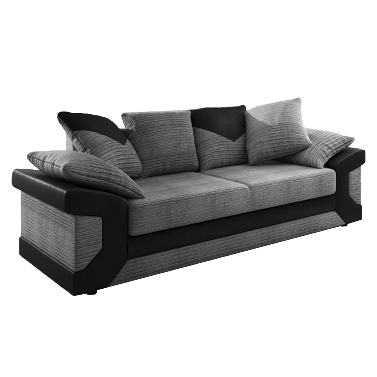 Dino Fabric and Leather Trim 3 Seater Sofa