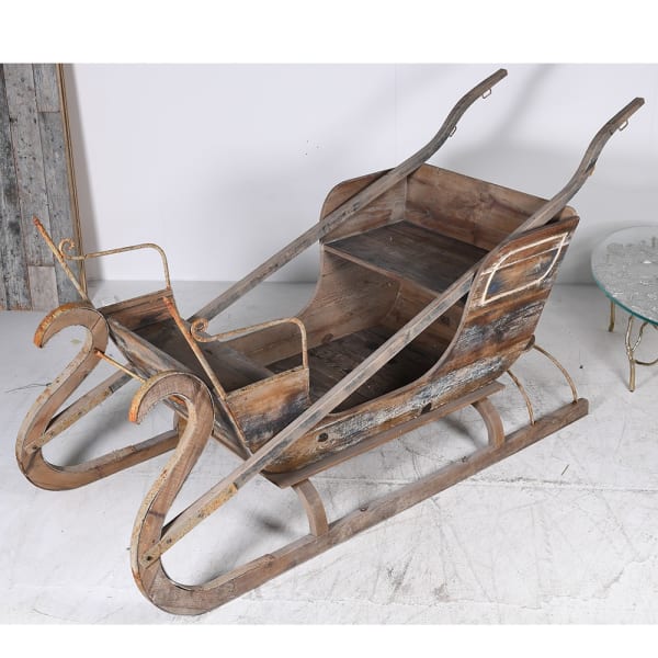 Extra Large Distressed Wood Sleigh