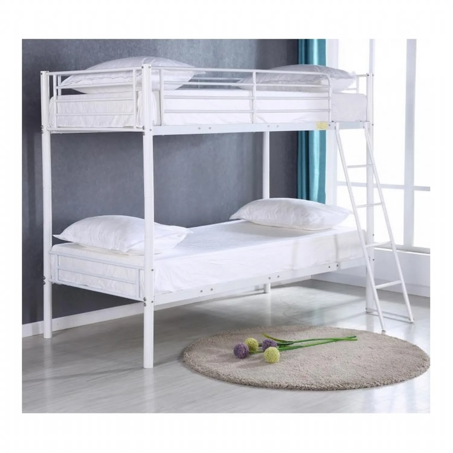 White Metal Bunk Bed