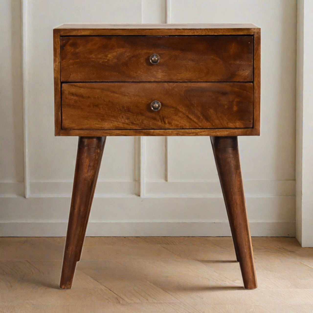 Beak Chestnut Modern Solid Wood Bedside