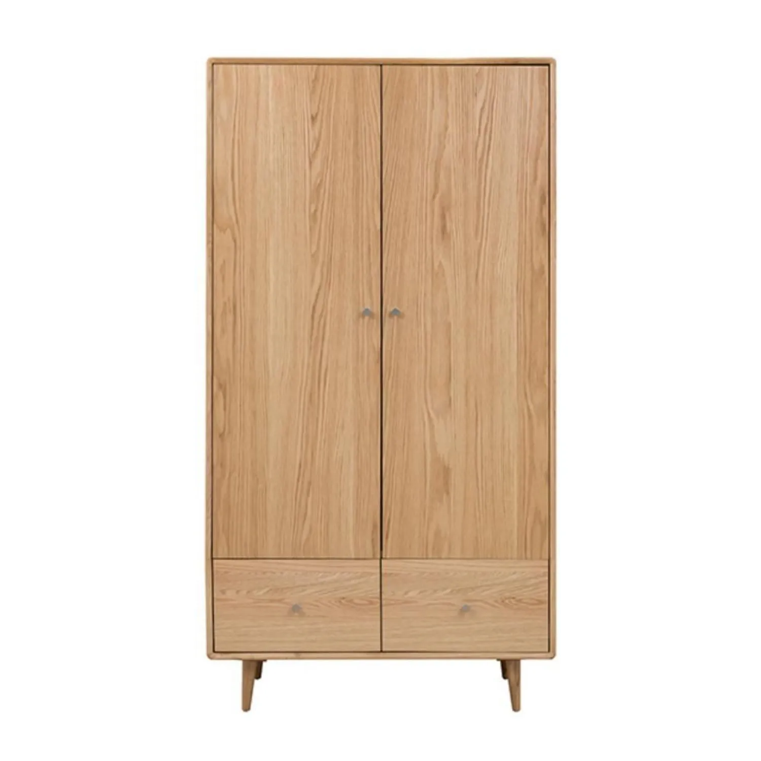 Light Oak Double Wardrobe 2 Doors and 2 Drawers