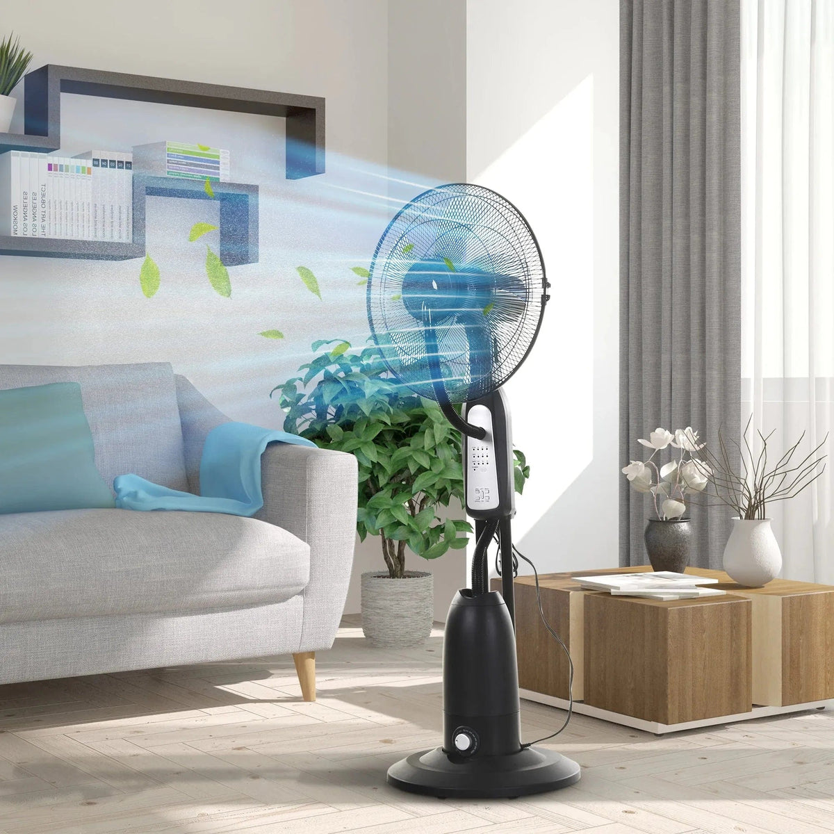 2.8 Litre Water Mist Fan with Remote Control – Black