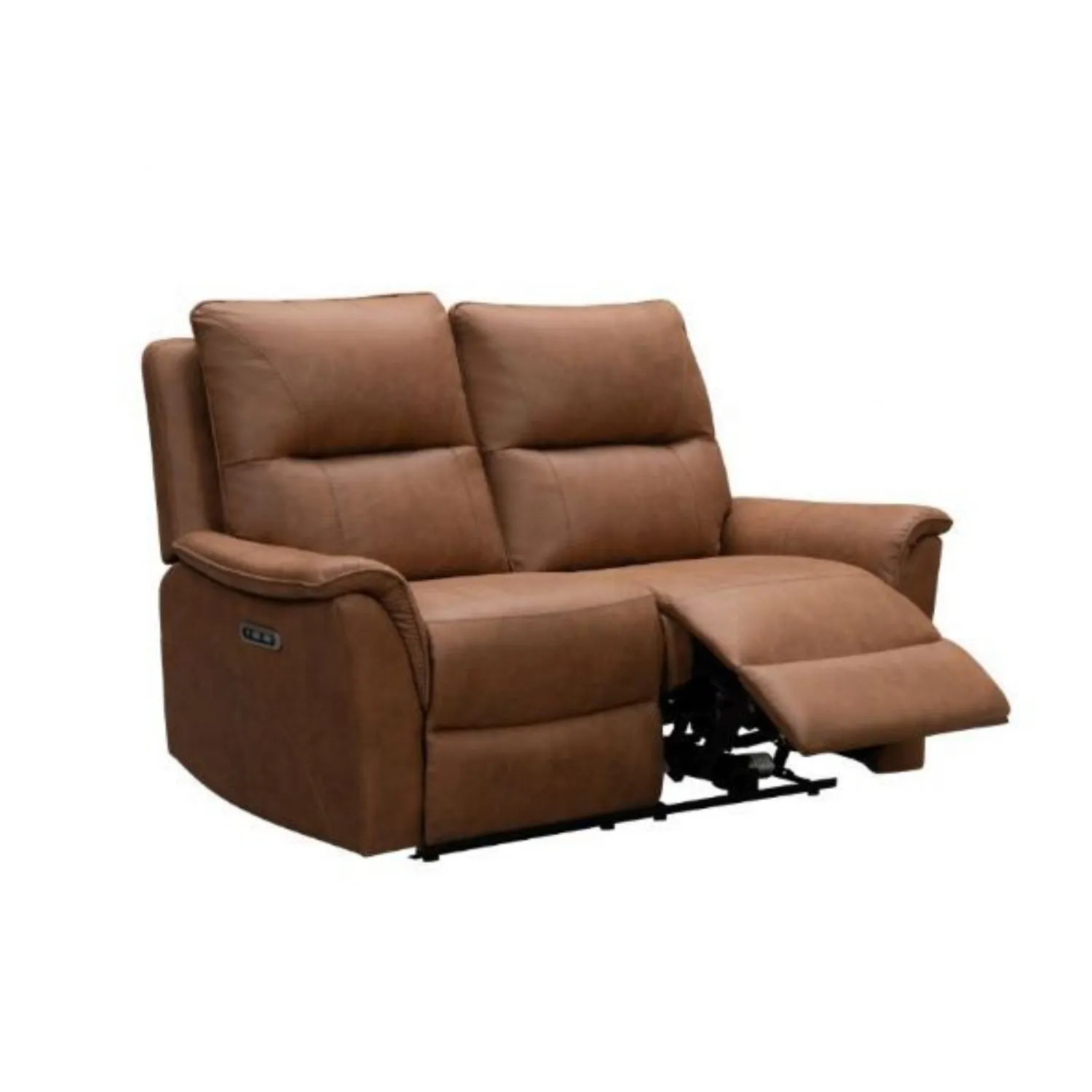 Modern Tan Fabric 2 Seater Electric Reclining Sofa