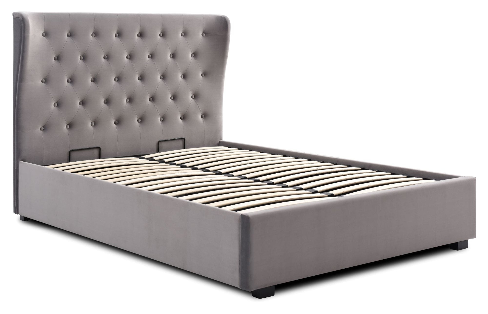 Athena Grey Velvet King Size Kensington Ottoman Bed Velvet