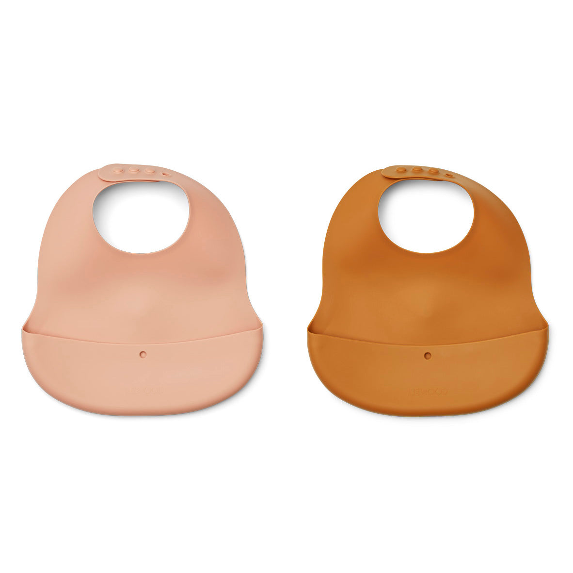 Ember Pack of 2 Silicone Folding Bibs in Tuscany Rose / Mustard Mix