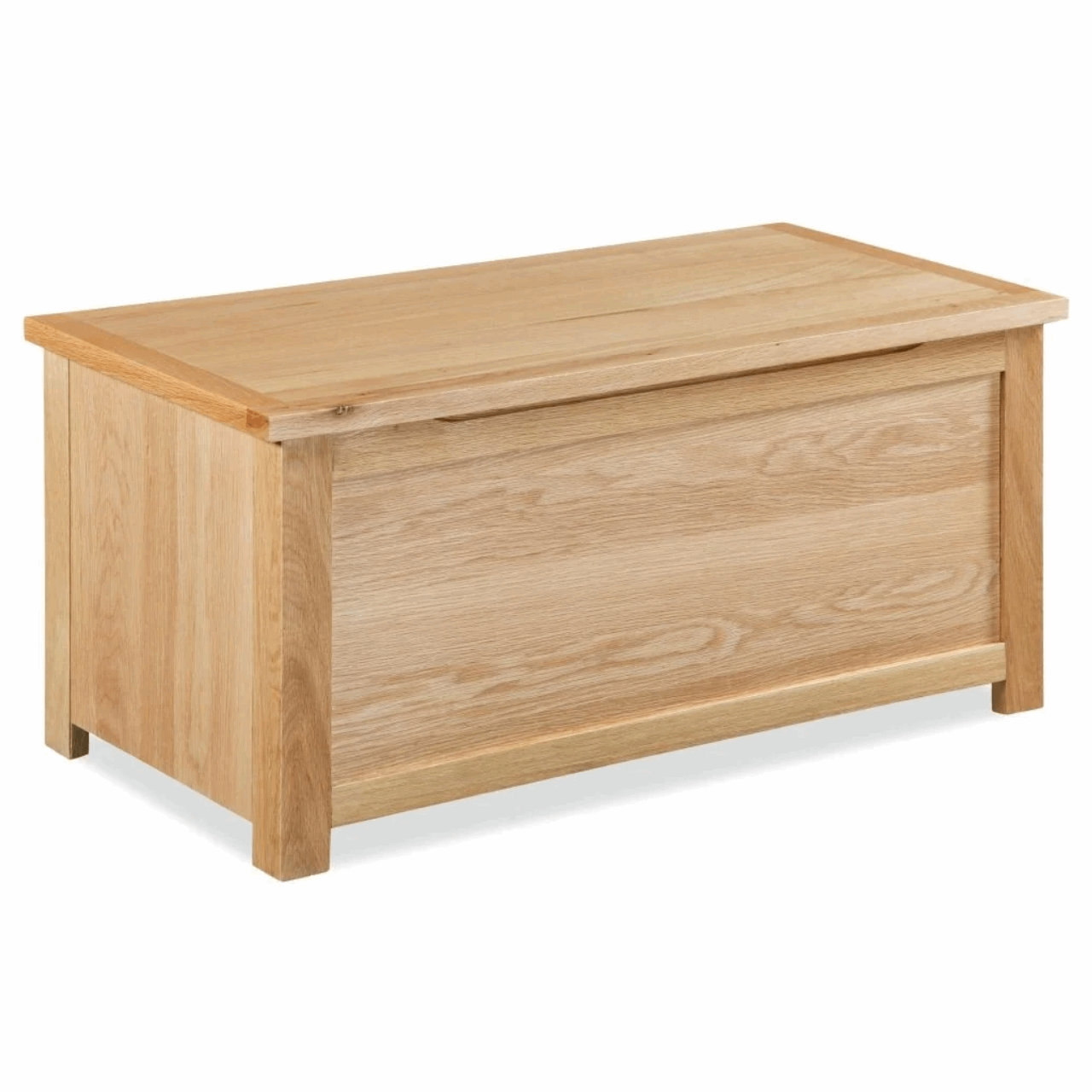 Bevel Natural Solid Oak Blanket Box