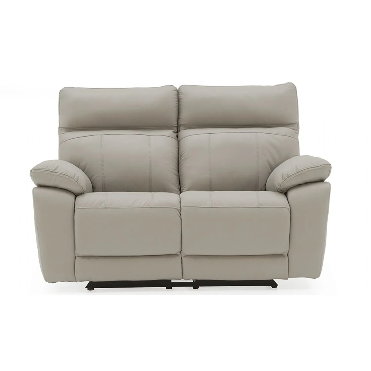 Grey Leather 2 Seater Electric Reclining Sofa