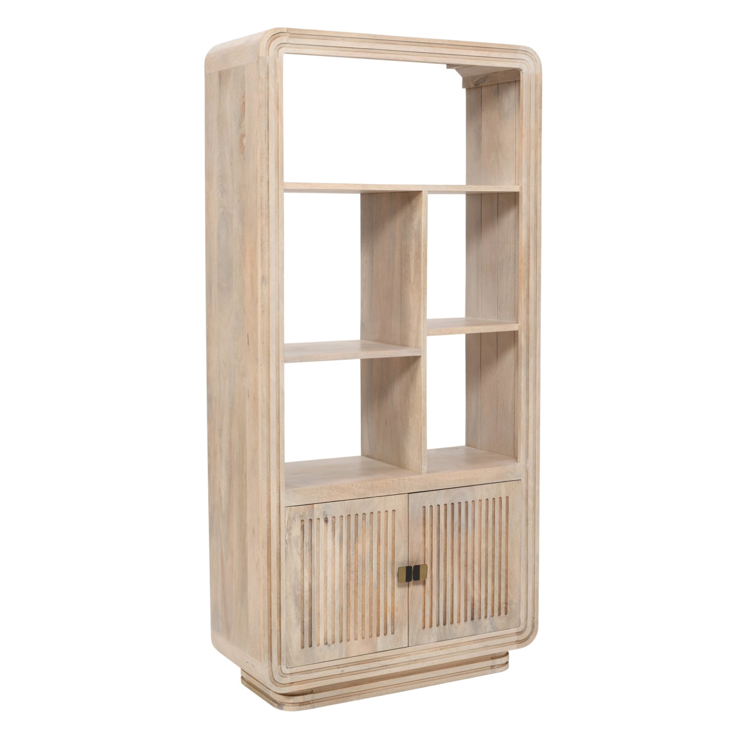 Hudson Carved Mango Wood 2 Door Bookcase