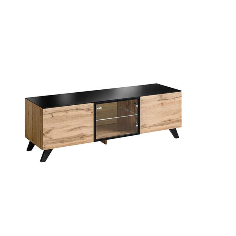 Thin Wooden TV Stand in Oak Wotan – 150cm