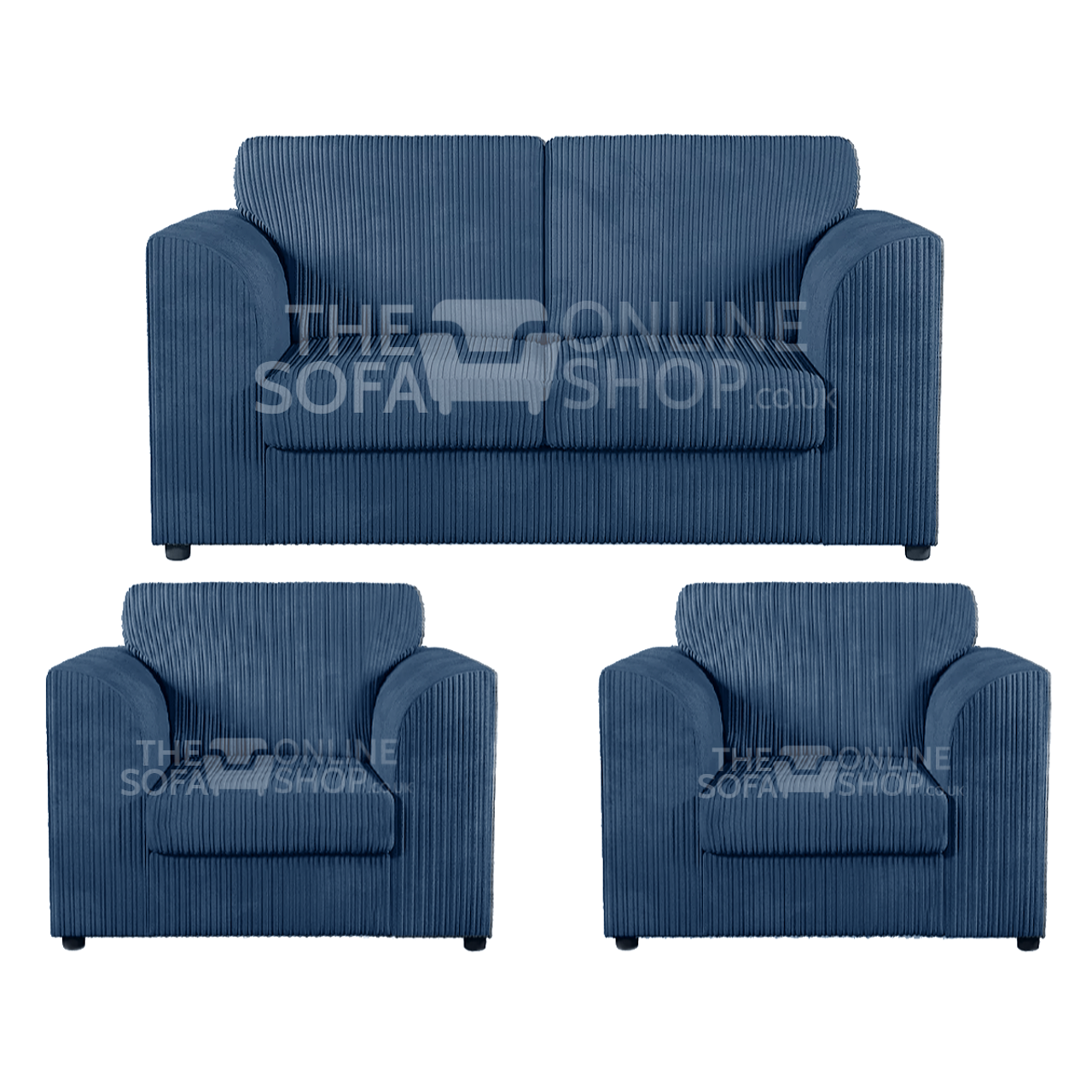 Colourful Oxford Full Jumbo Cord 2 Seater and 2 Armchairs – Full back