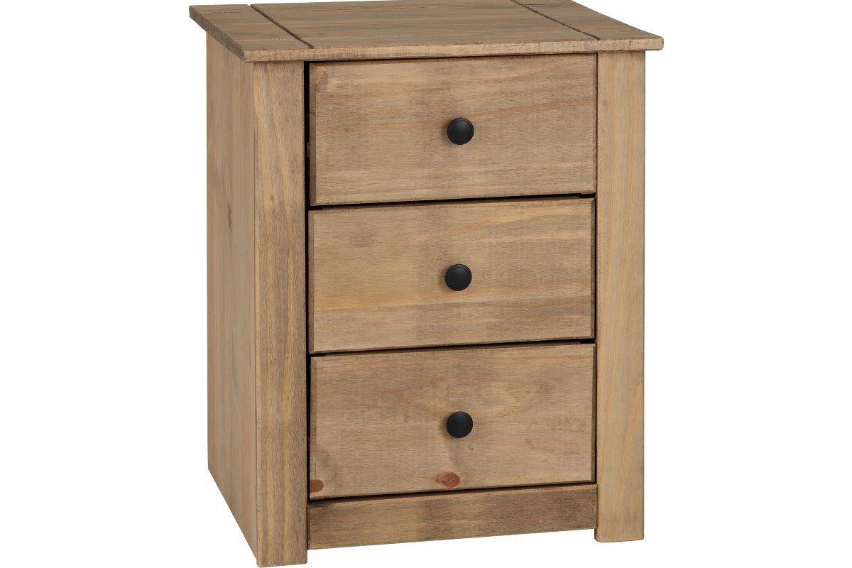 Panama 3 Drawer Bedside Table