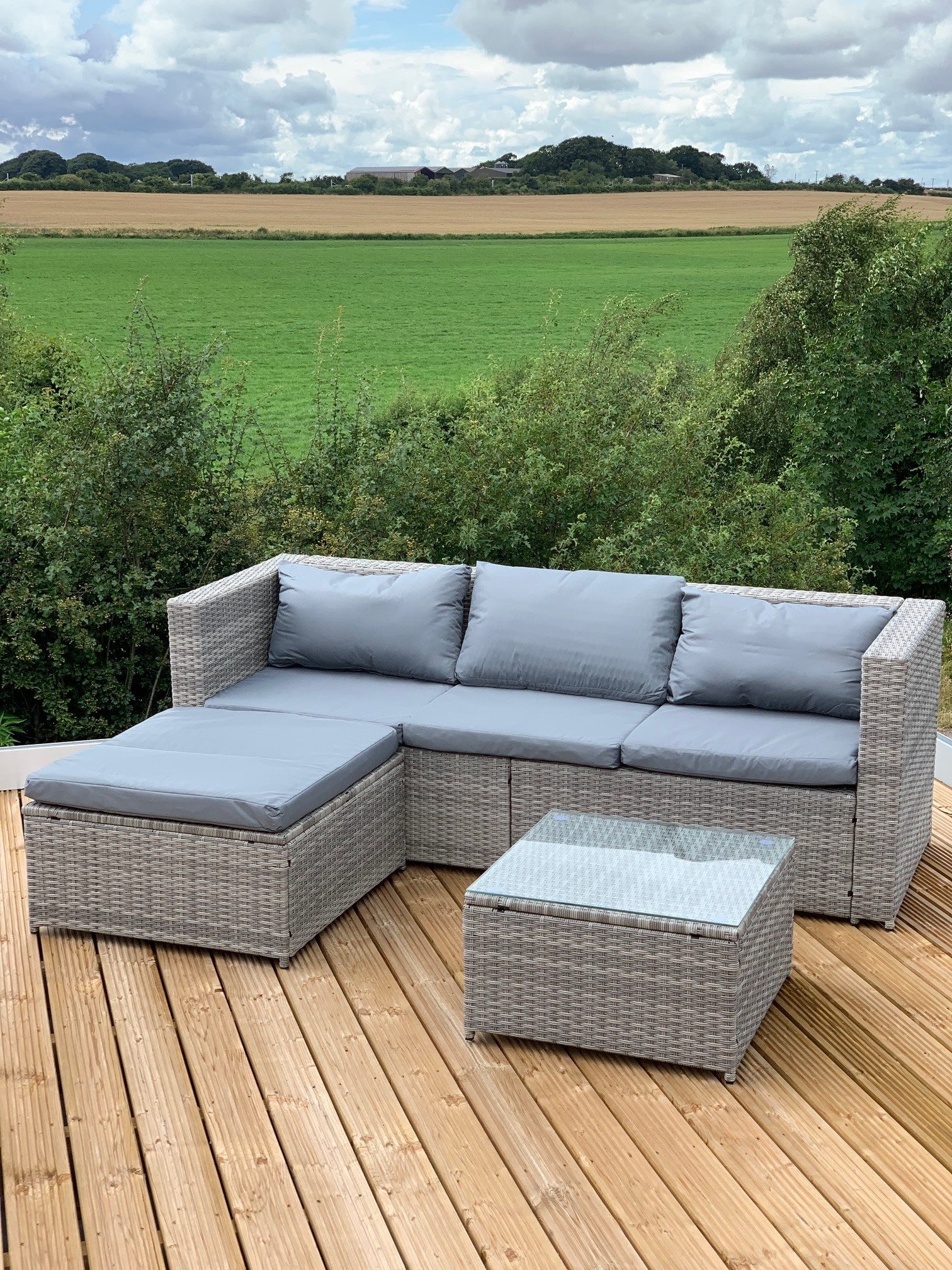 Victoria Corner Sofa Lounge Set – Grey