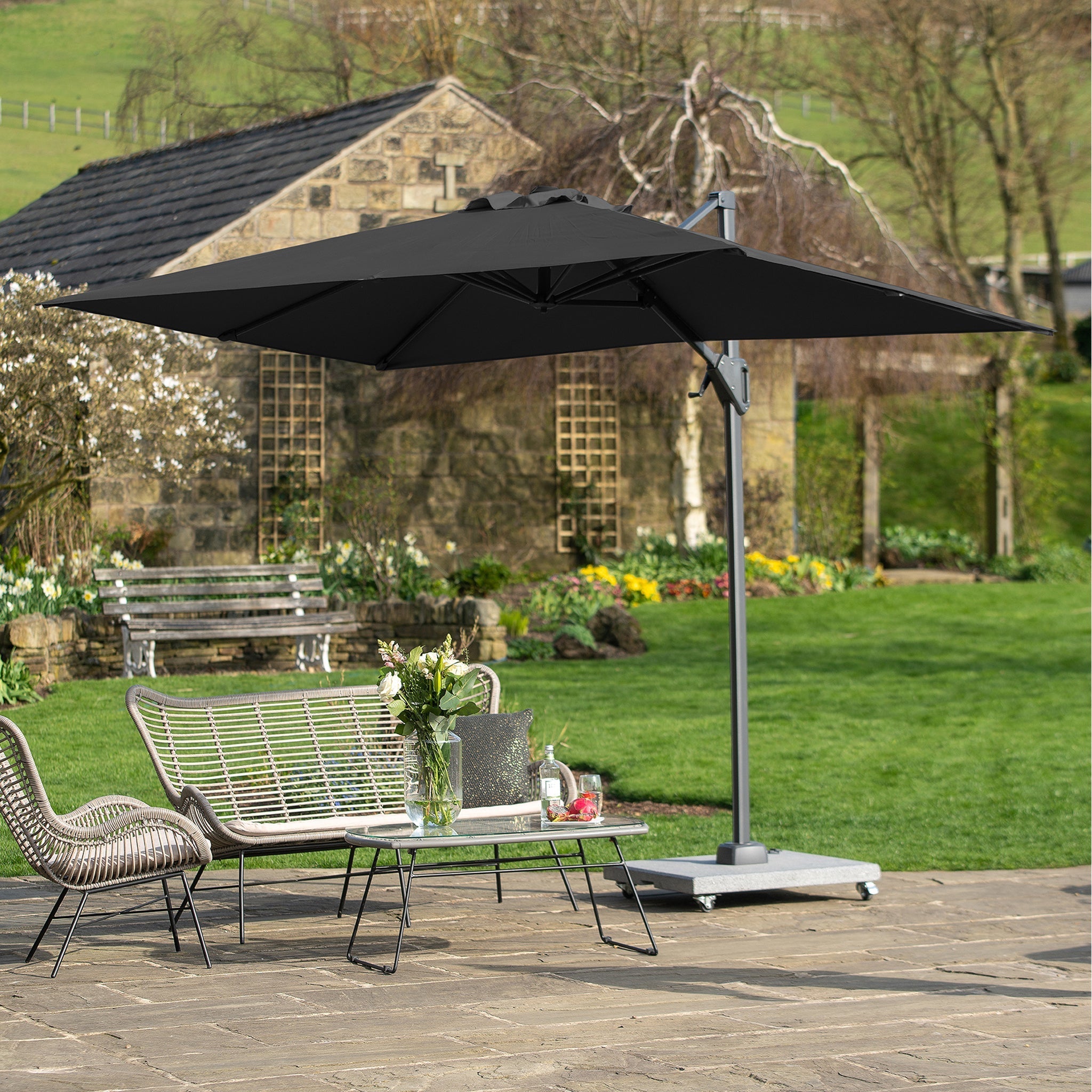 Voyager T1 3m x 2m Rectangular Parasol in Anthracite