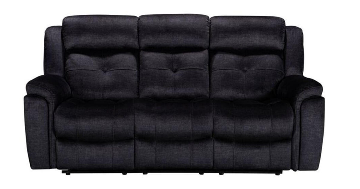 Bowery 3 Seater Reclining Sofa Charcoal Grey Fabric