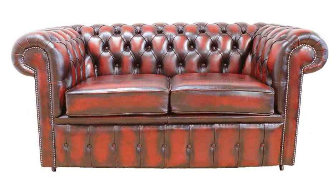 Chesterfield 2.5 Seater Sofa Bed Antique Oxblood Leather