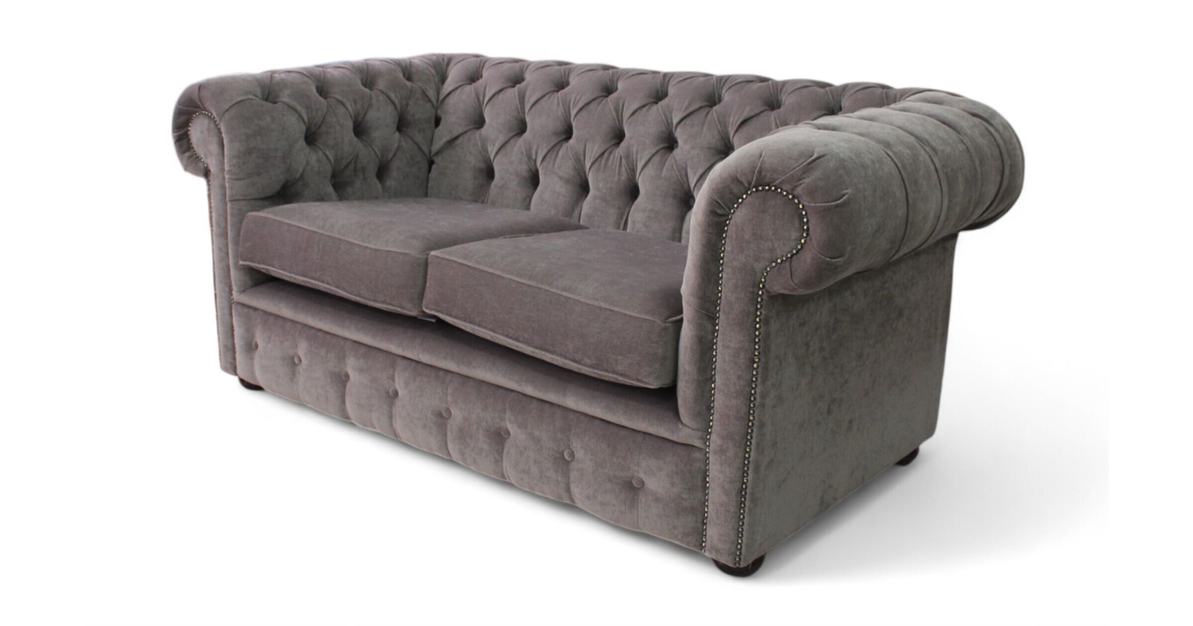 Chesterfield 2 Seater Settee Pimlico Grey Fabric Sofa Offer