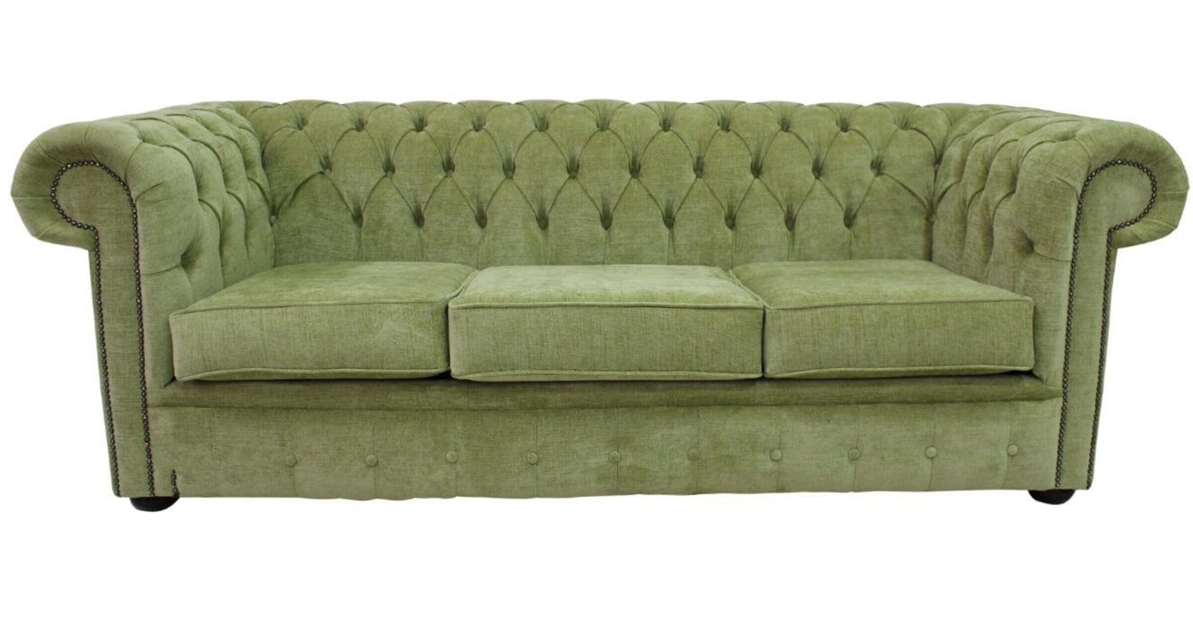 Chesterfield 3 Seater Settee Velluto Lime Green Fabric Sofa Offer