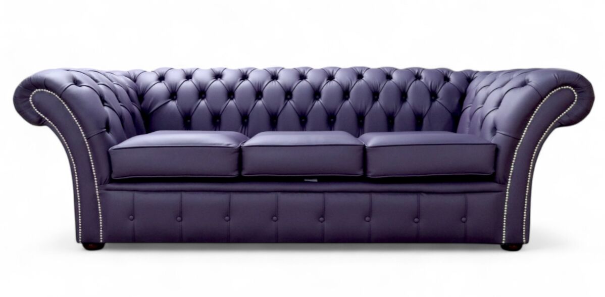 Chesterfield Balmoral 3 Seater Sofa Settee Shelly Amethyst Purple Leather