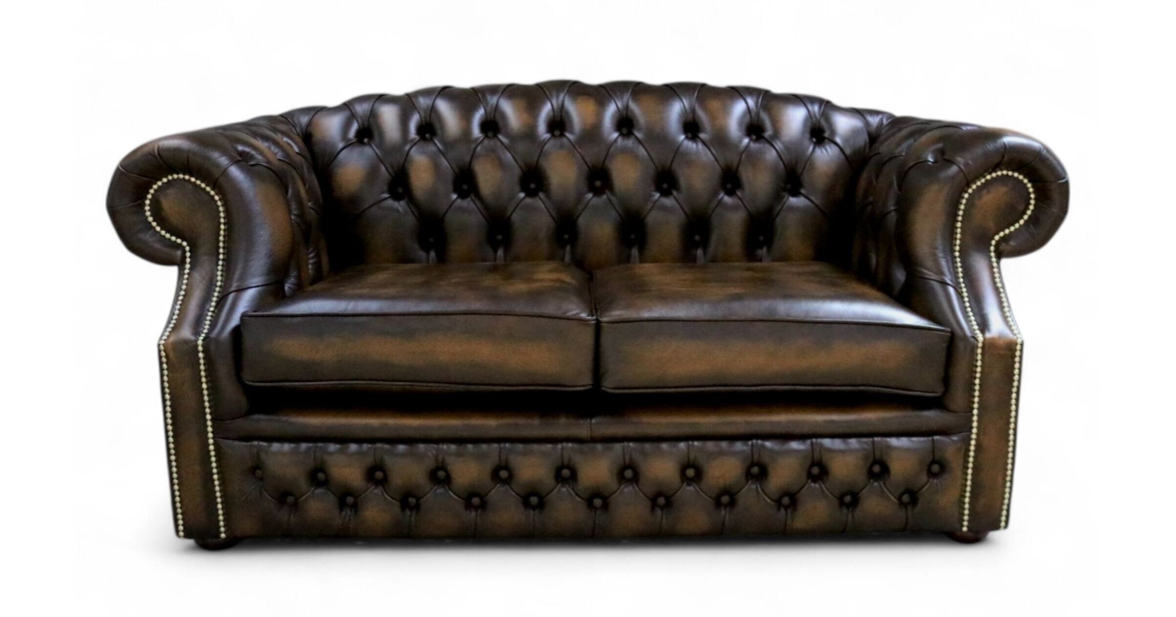 Chesterfield Buckingham 2 Seater Antique Gold Leather Sofa Offer